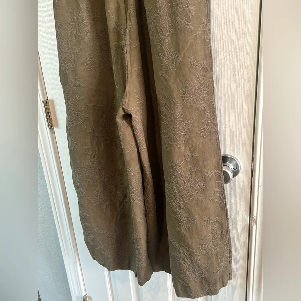 Anthropologie Elevenses Tropicale Jumpsuit Olive Green Halter Top